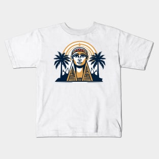 Ancient Egypt Egyptian Mythology: Ancient Pharaoh Icon in Gold Kids T-Shirt